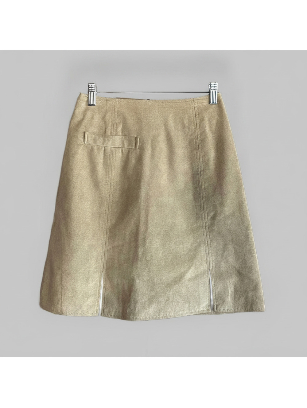VTG Ultrasuede Beige Minimalist Women's Suede Mini Skirt Size 6 Retro Boho
